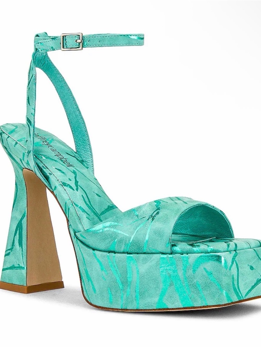 Jeffery Campbell NWOB Teal Platform Ankle-Strap Sandal